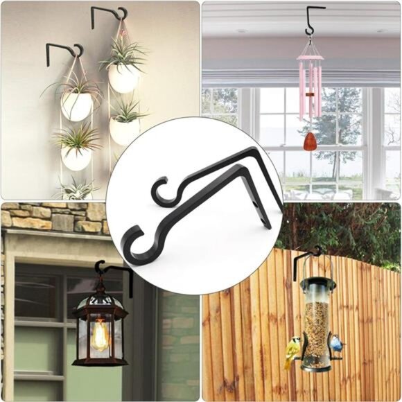 Hanging Plant Bracket 6inch Metal Plant Hook Shepherds Hook Decorative Wall - Picture 5 of 7